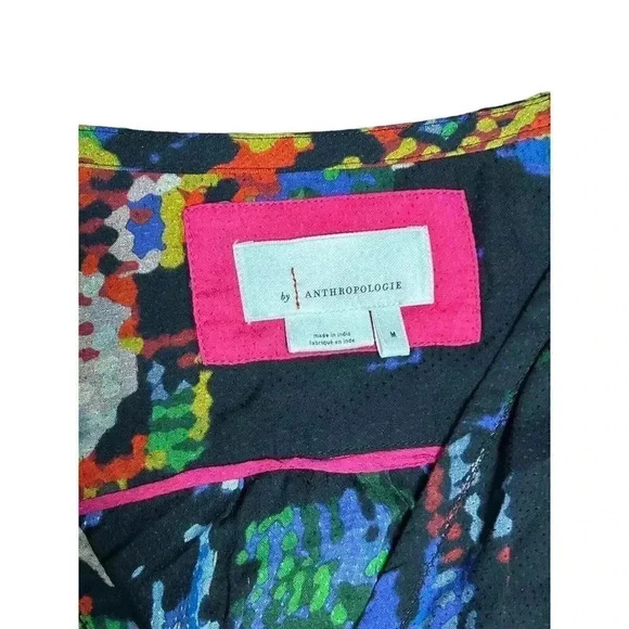 Anthropologie Astrid Needlepoint Floral Pockets V-Neck Mini Dress Modal Size Med - Picture 5 of 9